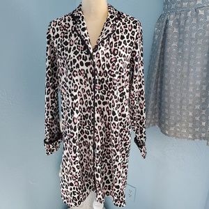 Kate Spade long sleeves leopard print nightgown D3